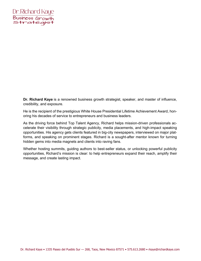 Bio - Richard Kaye